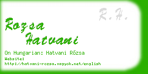 rozsa hatvani business card